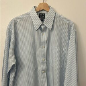 Jos. A. Bank Travelers collection Light Blue Pinstripe Dress Shirt